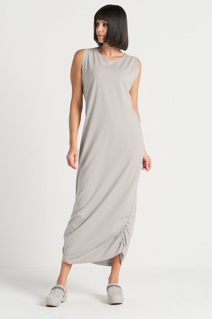 Cotton Lycra Ruched Tank Dress