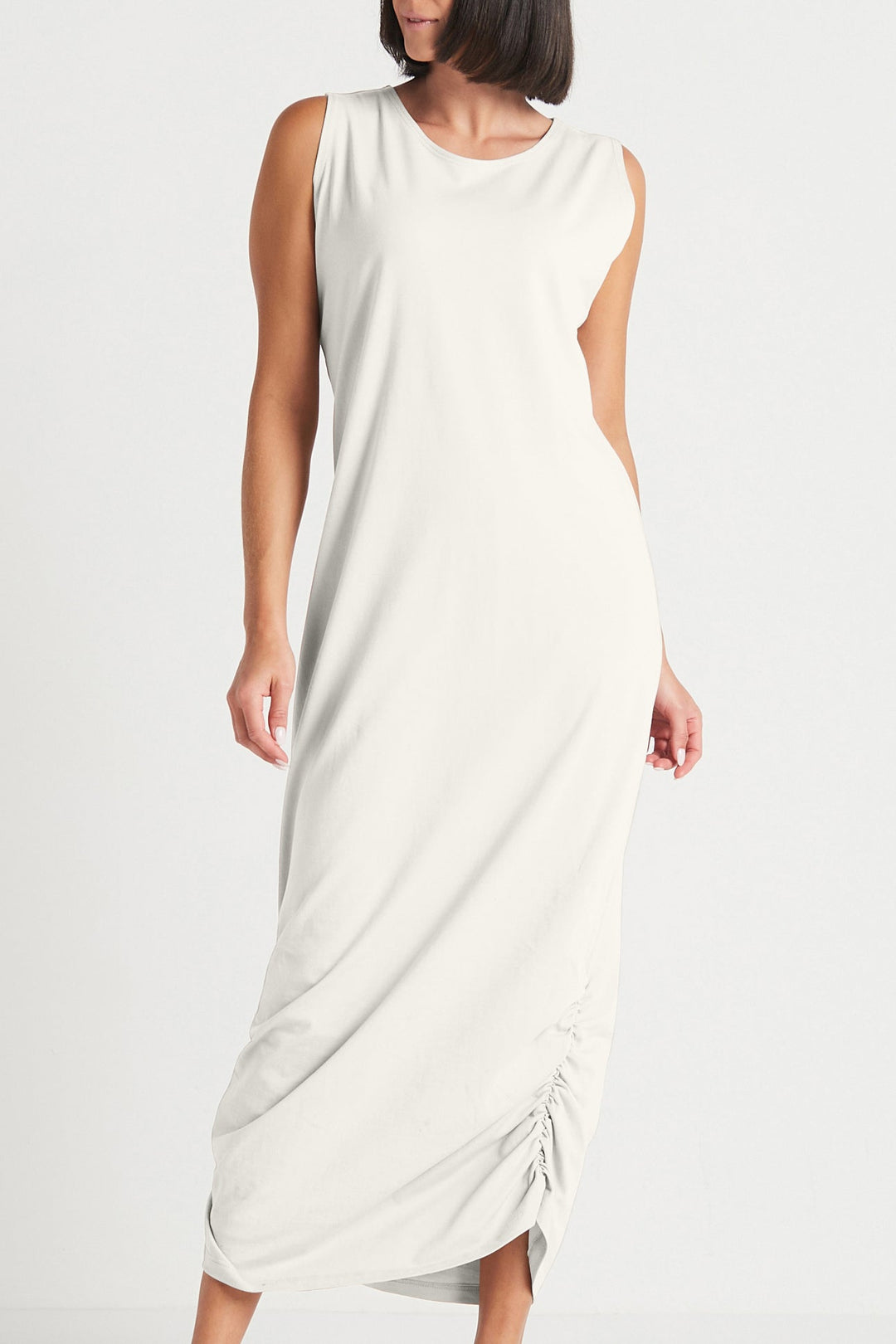 Cotton Lycra Ruched Tank Dress Cotton Lycra Ruched Tank Dress