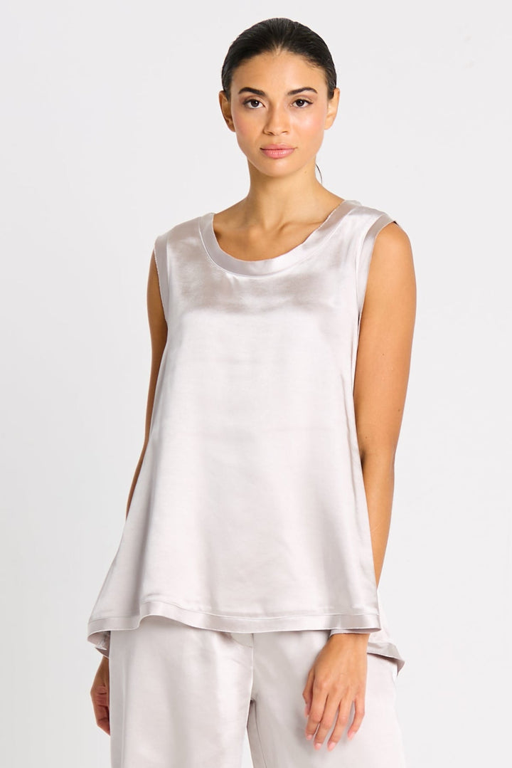 Sateen Shirttail Tank - Putty