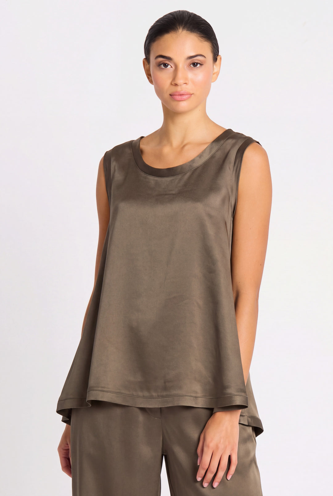 Sateen Shirttail Tank - Turtle