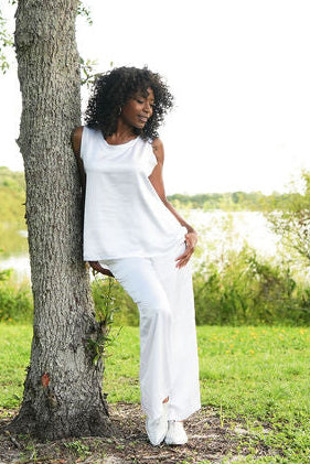 Cotton Flood Pants - White