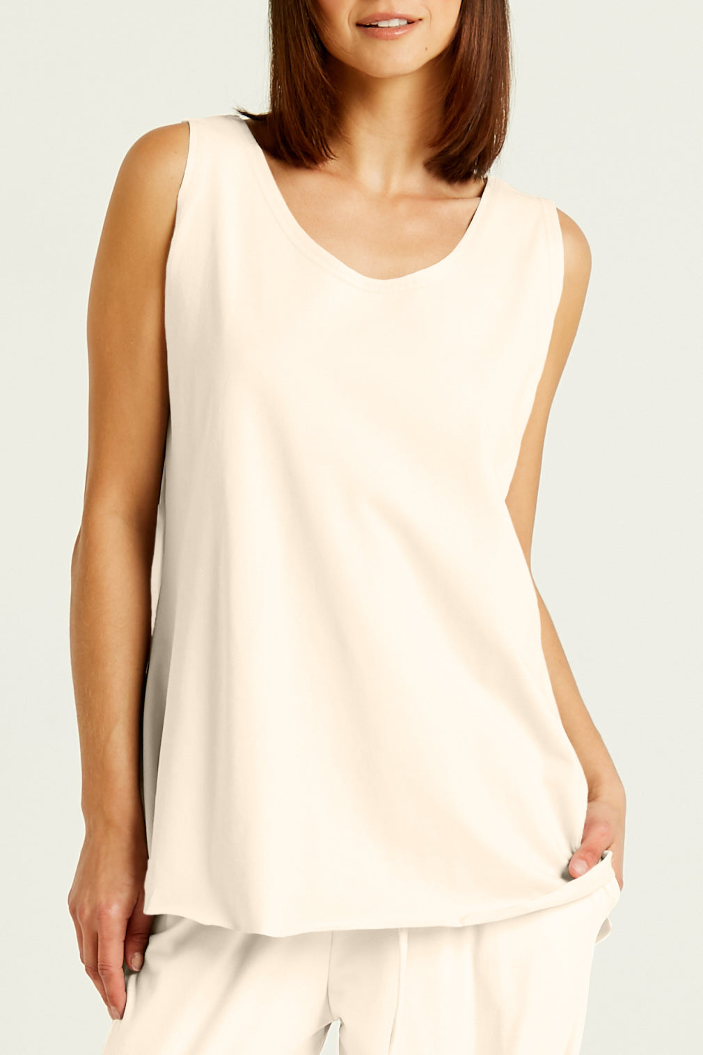 Cotton Lycra Shirttail Tank