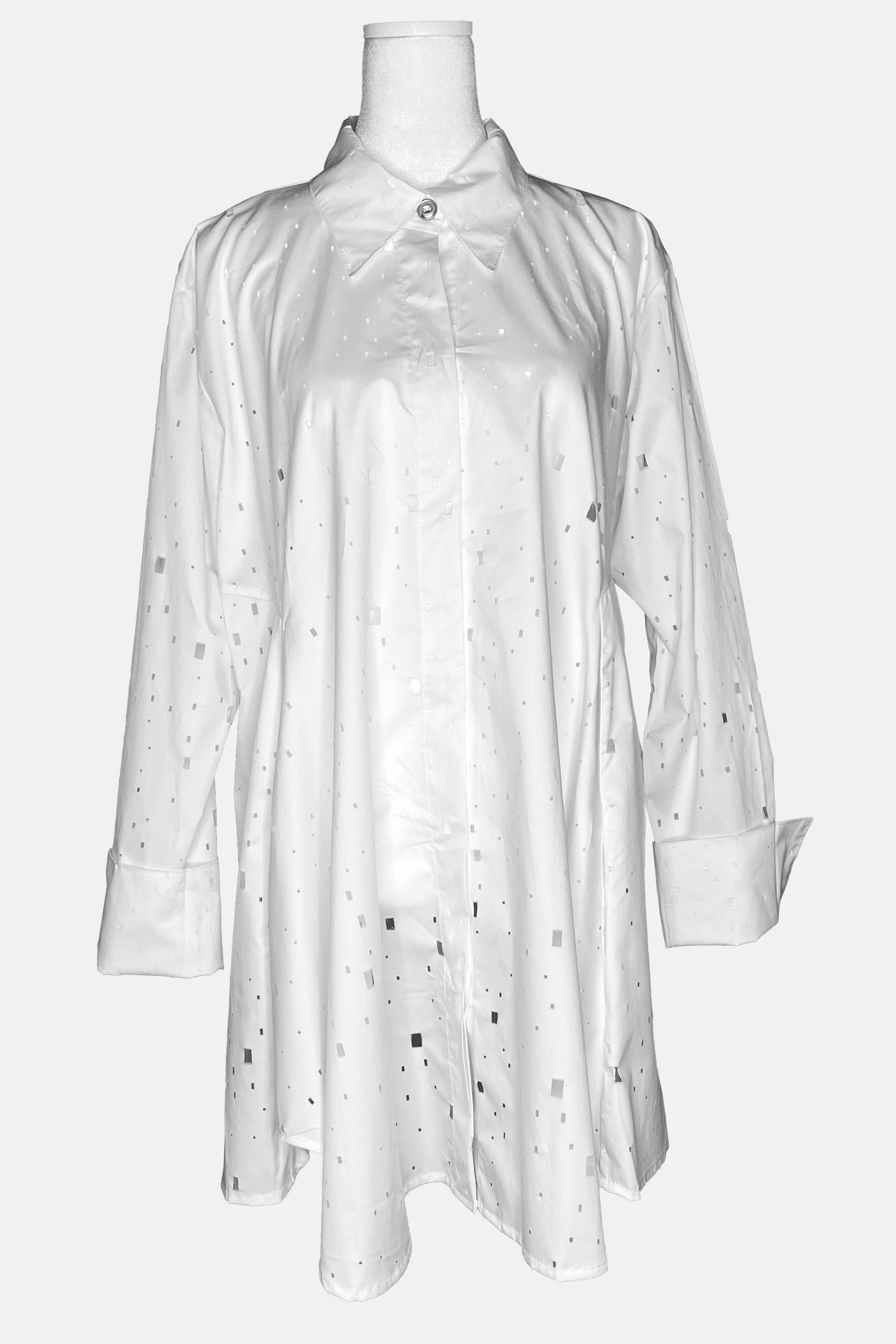 Cotton Square Hole Smock Shirt