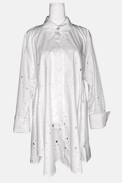 Cotton Square Hole Smock Shirt