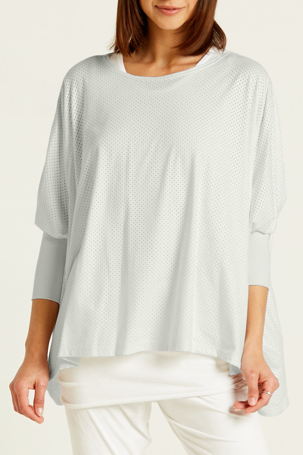 Perforated Suede Slouchy Top