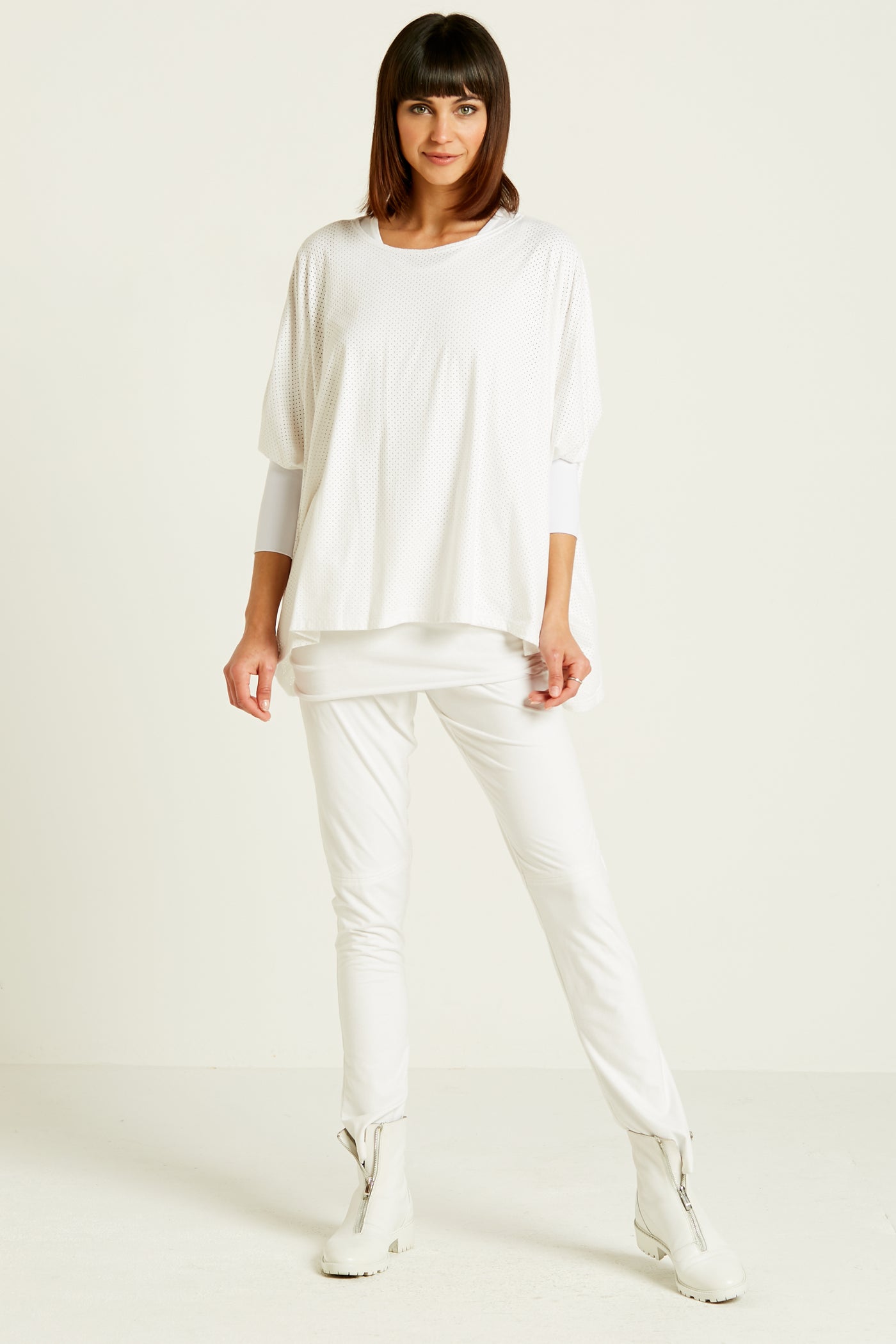 Perforated Suede Slouchy Top