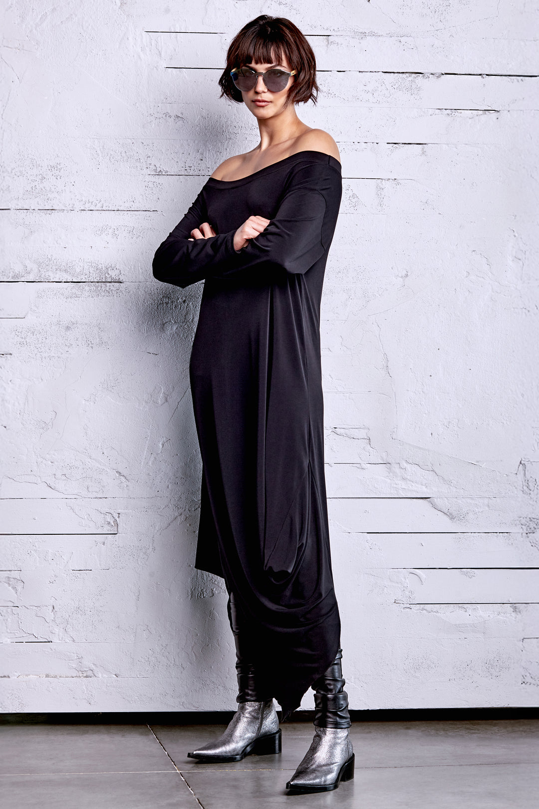 Matte Jersey Off The Shoulder Dress PLANET by Lauren G Matte Jersey Off The Shoulder Dress PLANET by Lauren G