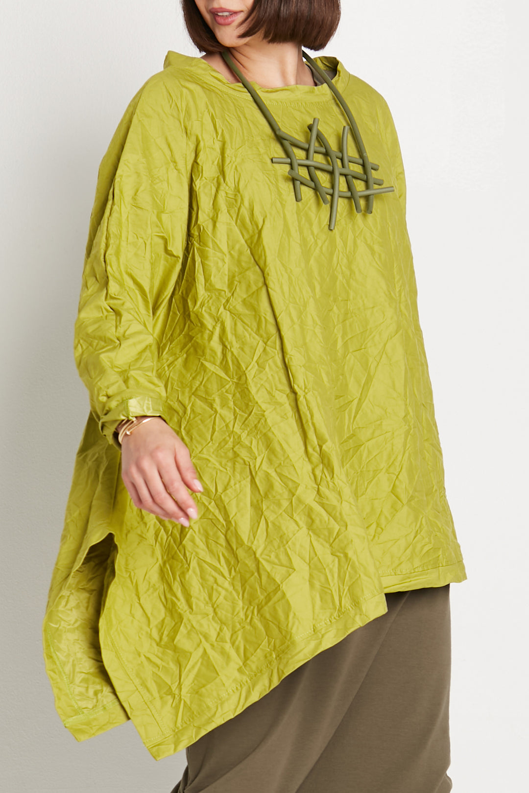 Crushed Nylon Flounce Tunic