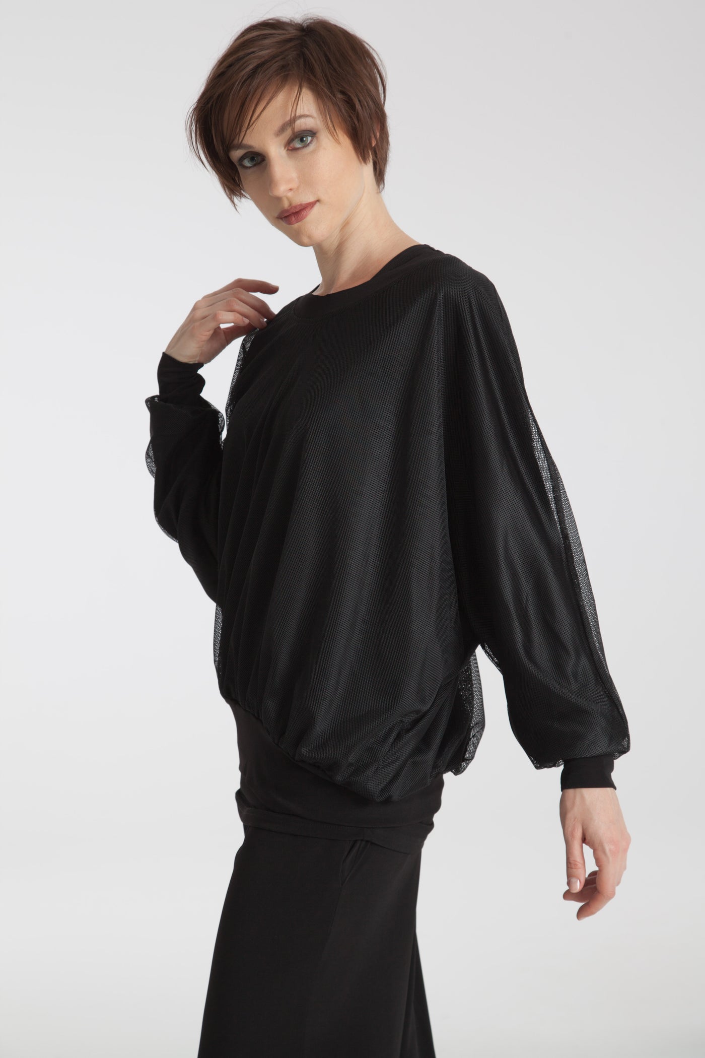 Matte Jersey Mesh Blouson