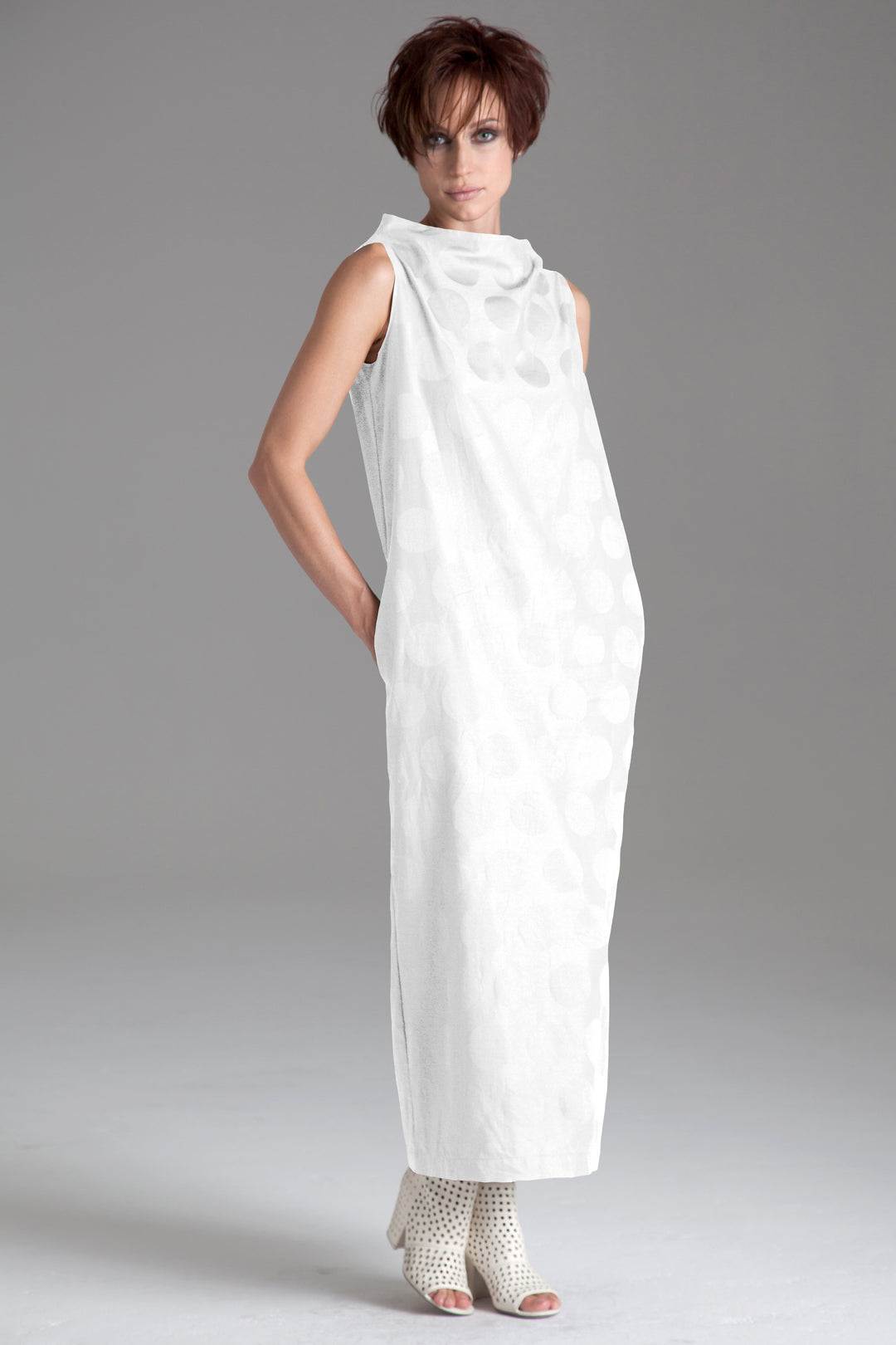 Cotton Jacquard Column Dress