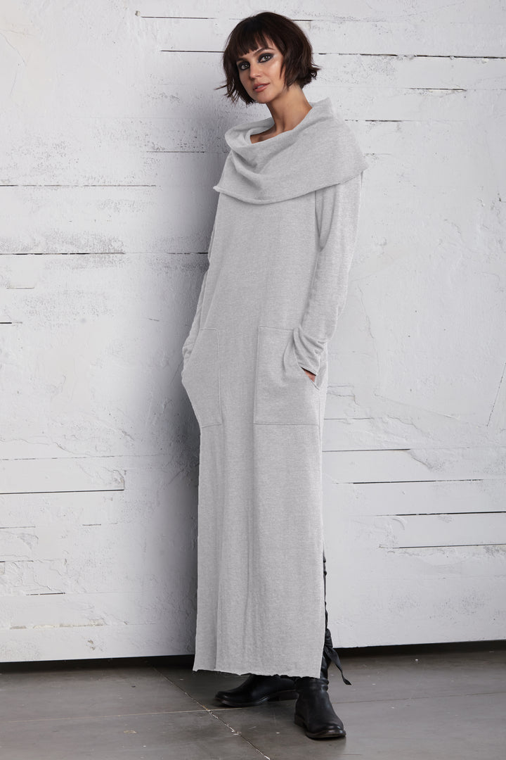 French Terry Long Cowl Dress