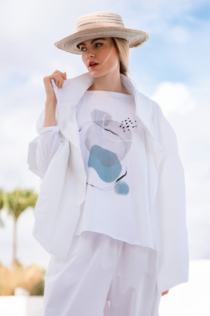 Women's Nylon Chic Cape in White by PLANET