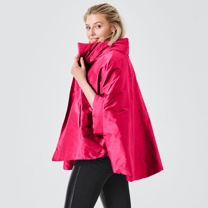 Dupioni Chic Cape - Fuchsia