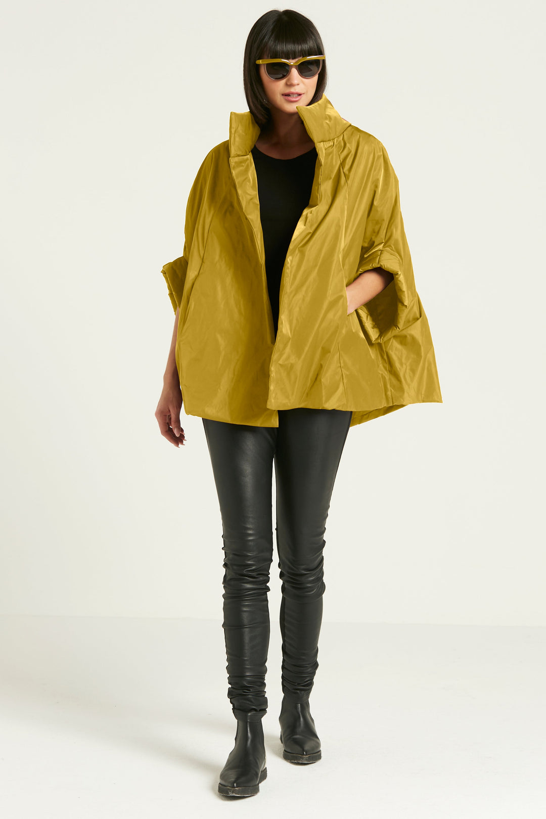 Nylon Chic Cape - Chartreuse