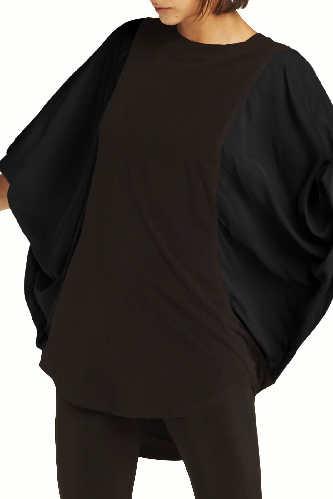 Matte Jersey Washable Silk Blouson Top