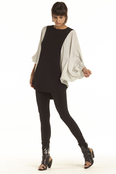 Matte Jersey Washable Silk Blouson Top