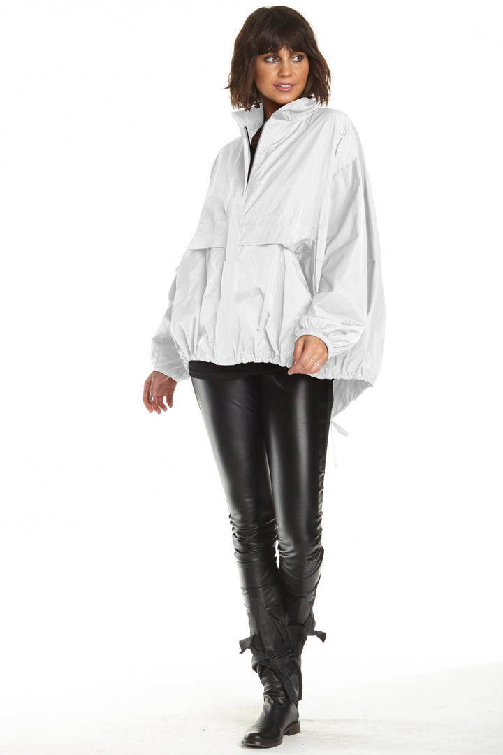 Women's Nylon Chic Bomber in White by PLANET