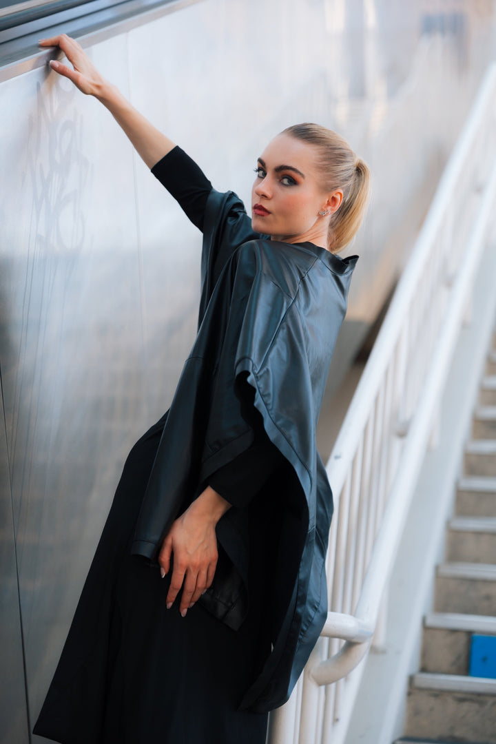 Vegan Leather Poncho