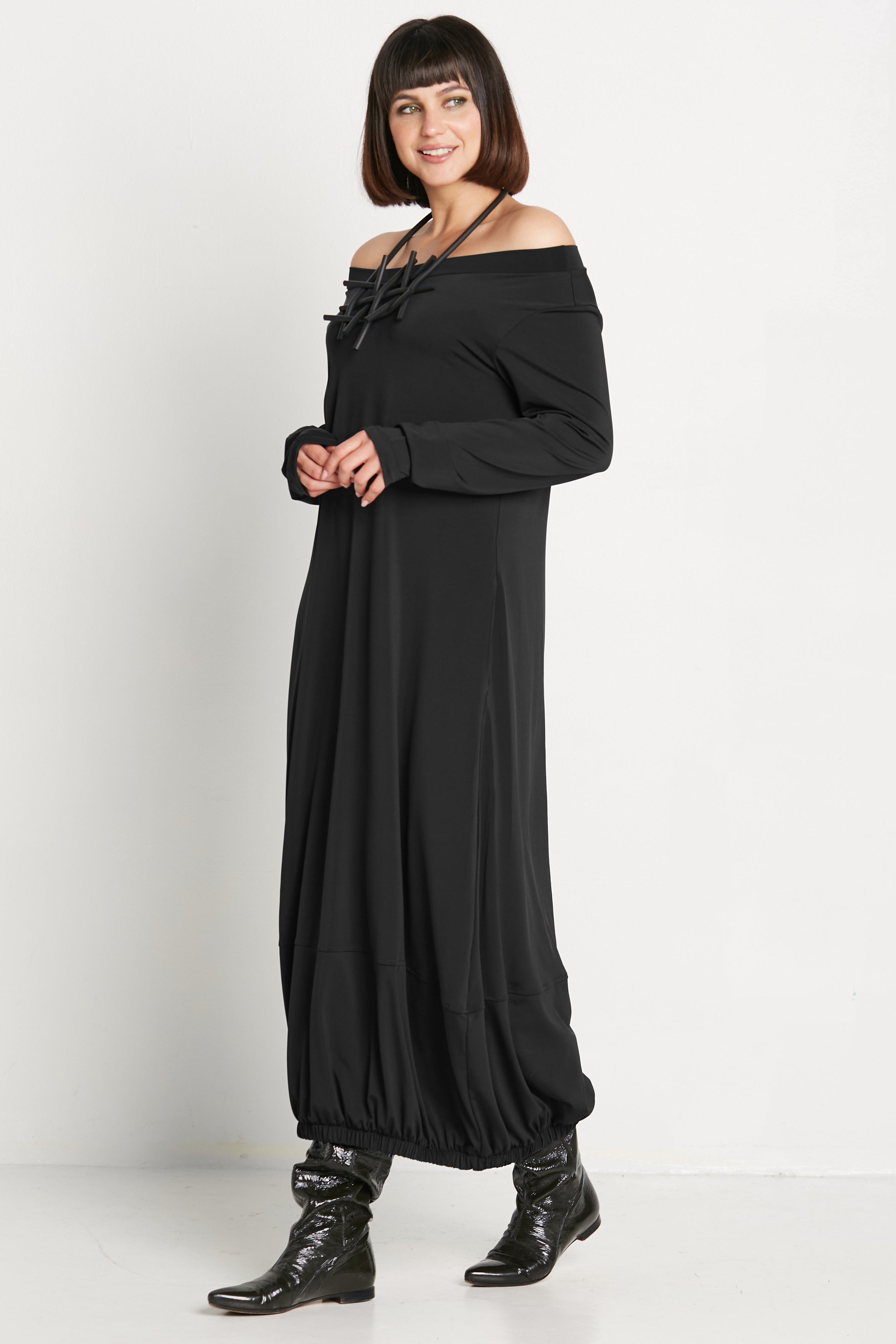 Matte Jersey Long Sleeve Lantern Dress – PLANET by Lauren G