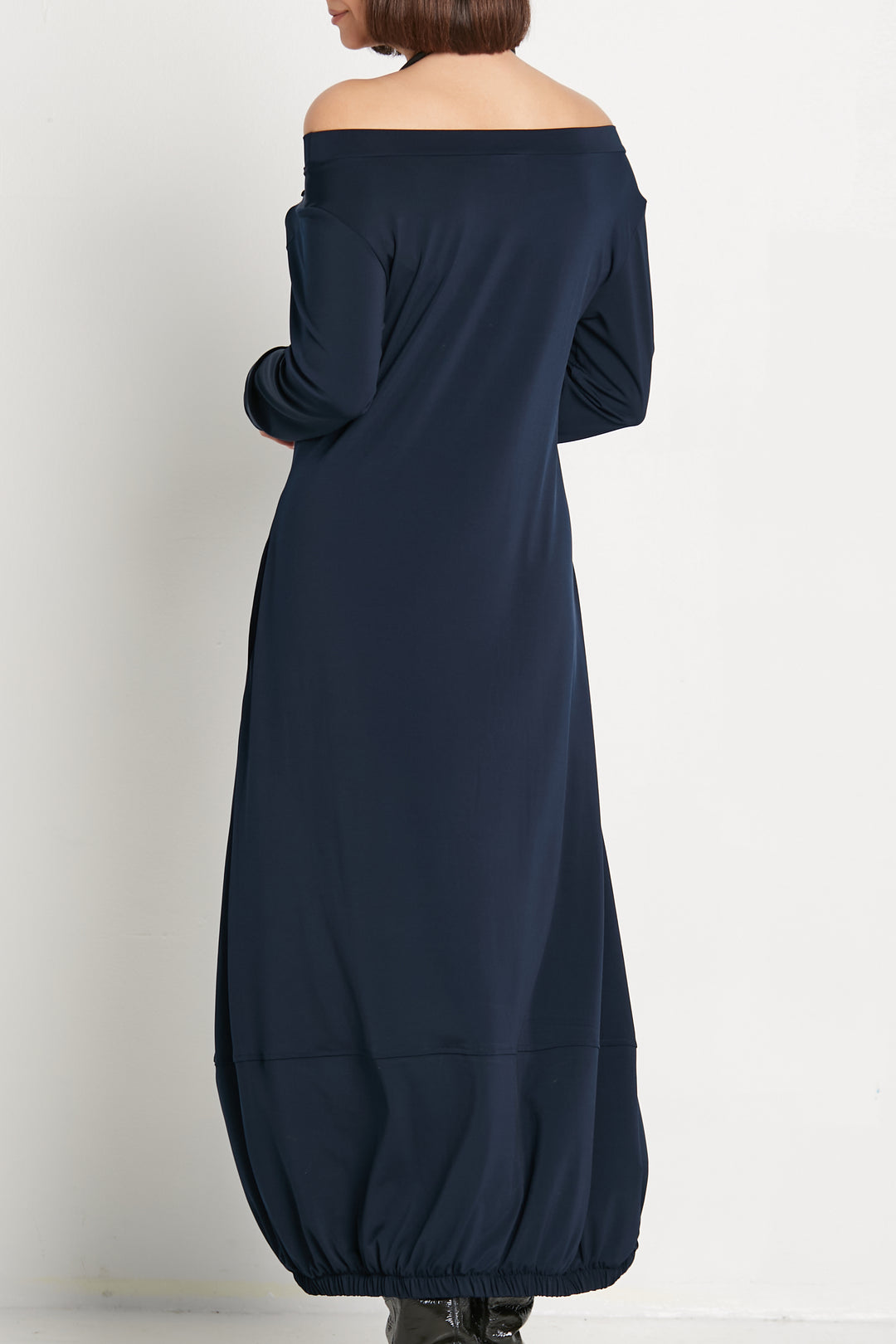 Matte Jersey Long Sleeve Lantern Dress