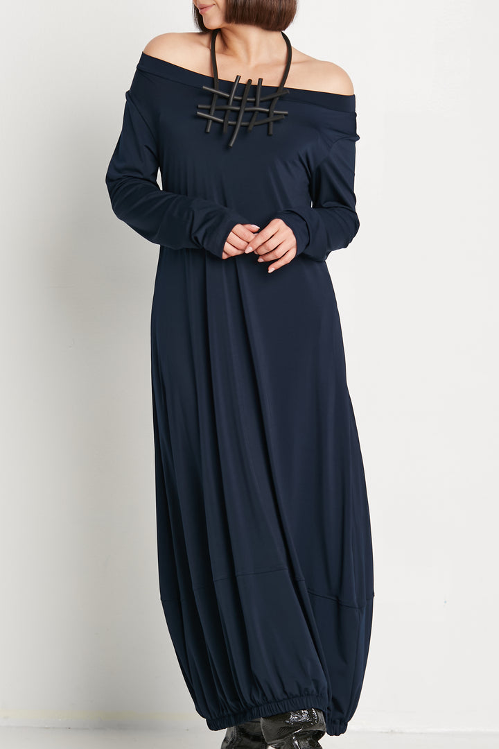 Matte Jersey Long Sleeve Lantern Dress