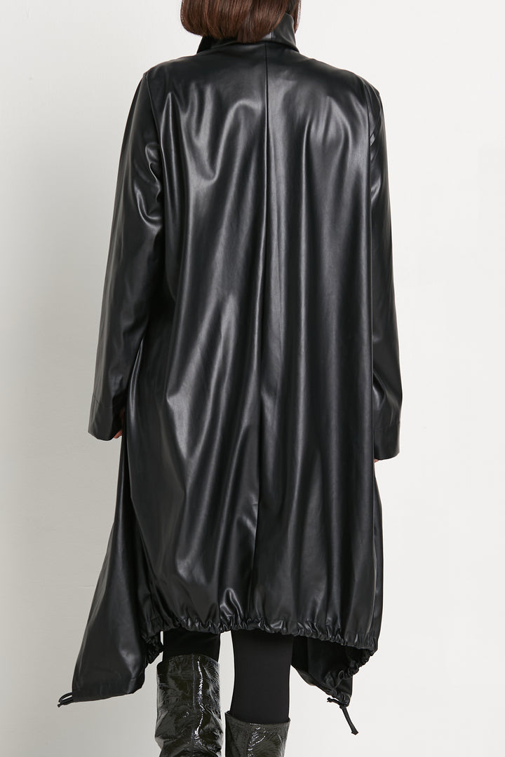 Vegan Leather Cascade Coat