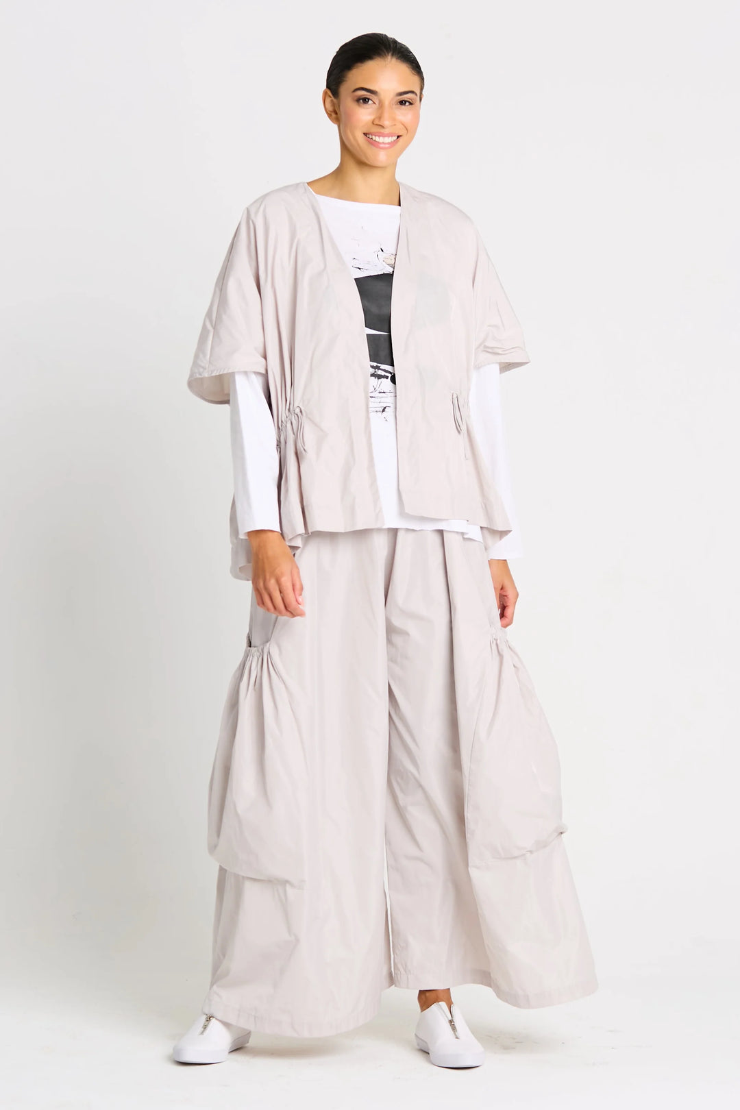 Nylon Drawstring Vest - White
