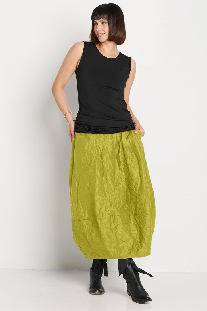 Crushed Nylon Puff Skirt