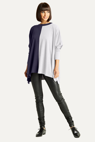 Pima Cotton Two Tone Crew Swing Tee