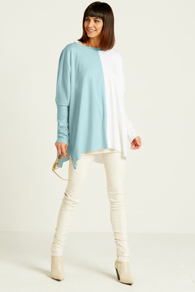 Pima Cotton Two Tone Crew Swing Tee