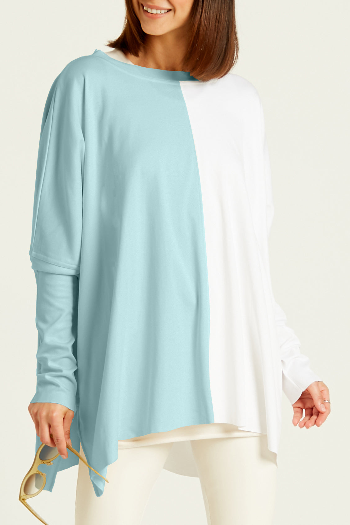 Pima Cotton Two Tone Crew Swing Tee