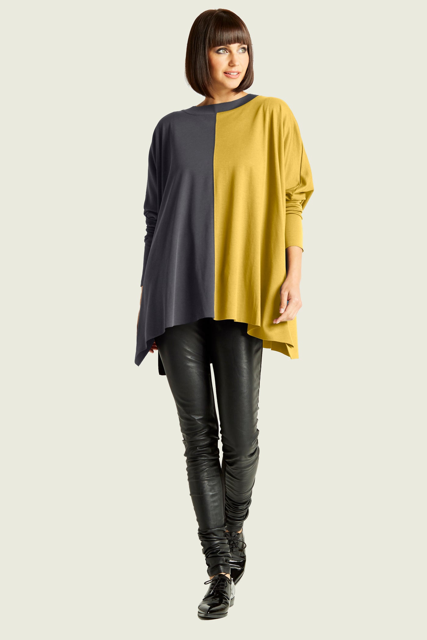 Pima Cotton Two Tone Crew Swing Tee