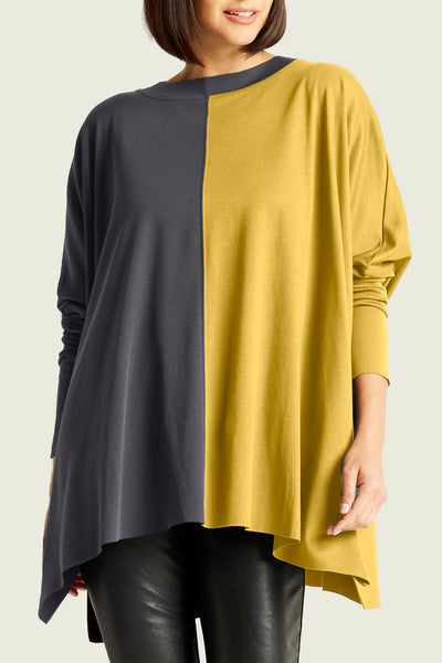 Pima Cotton Two Tone Crew Swing Tee