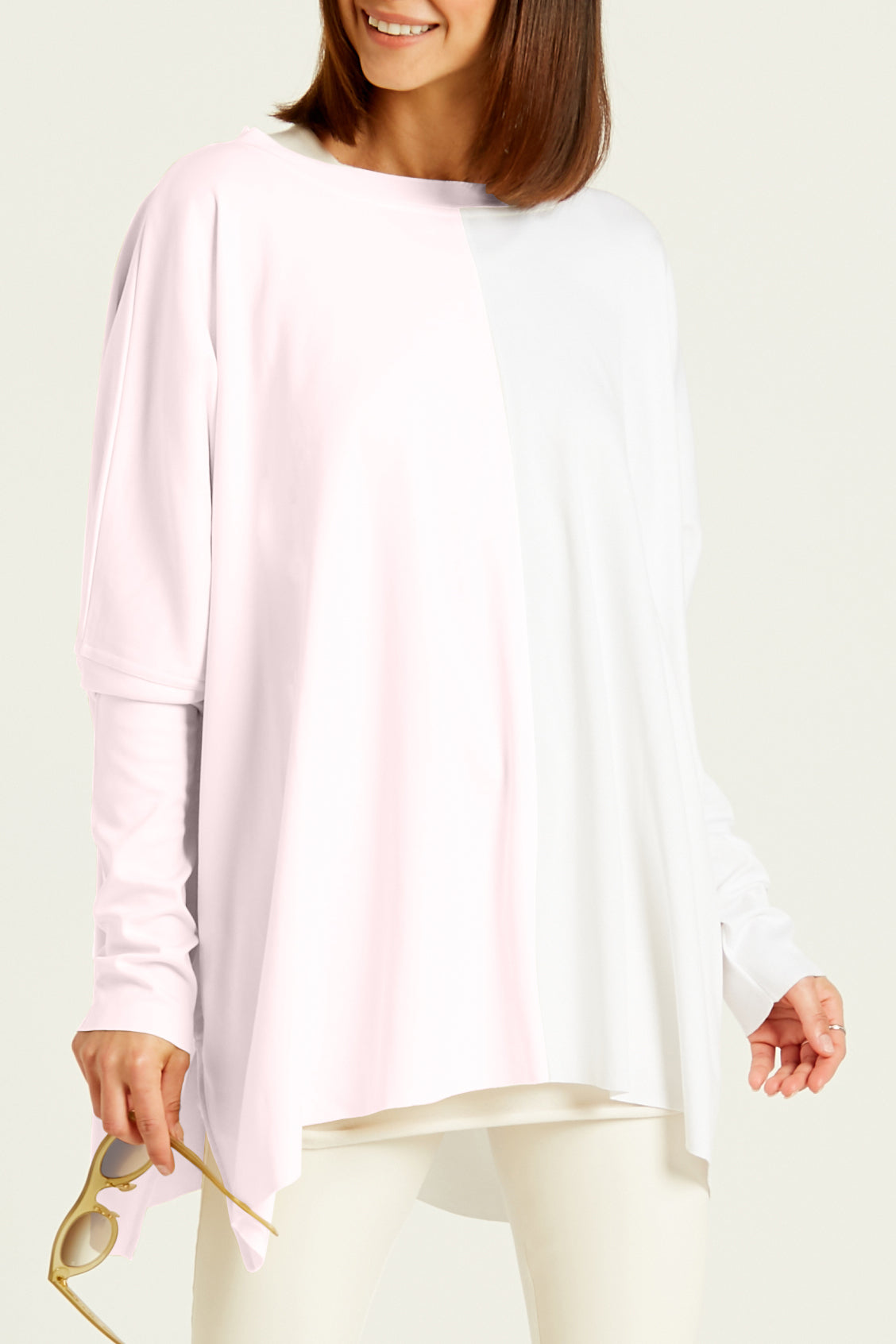 Pima Cotton Two Tone Crew Swing Tee