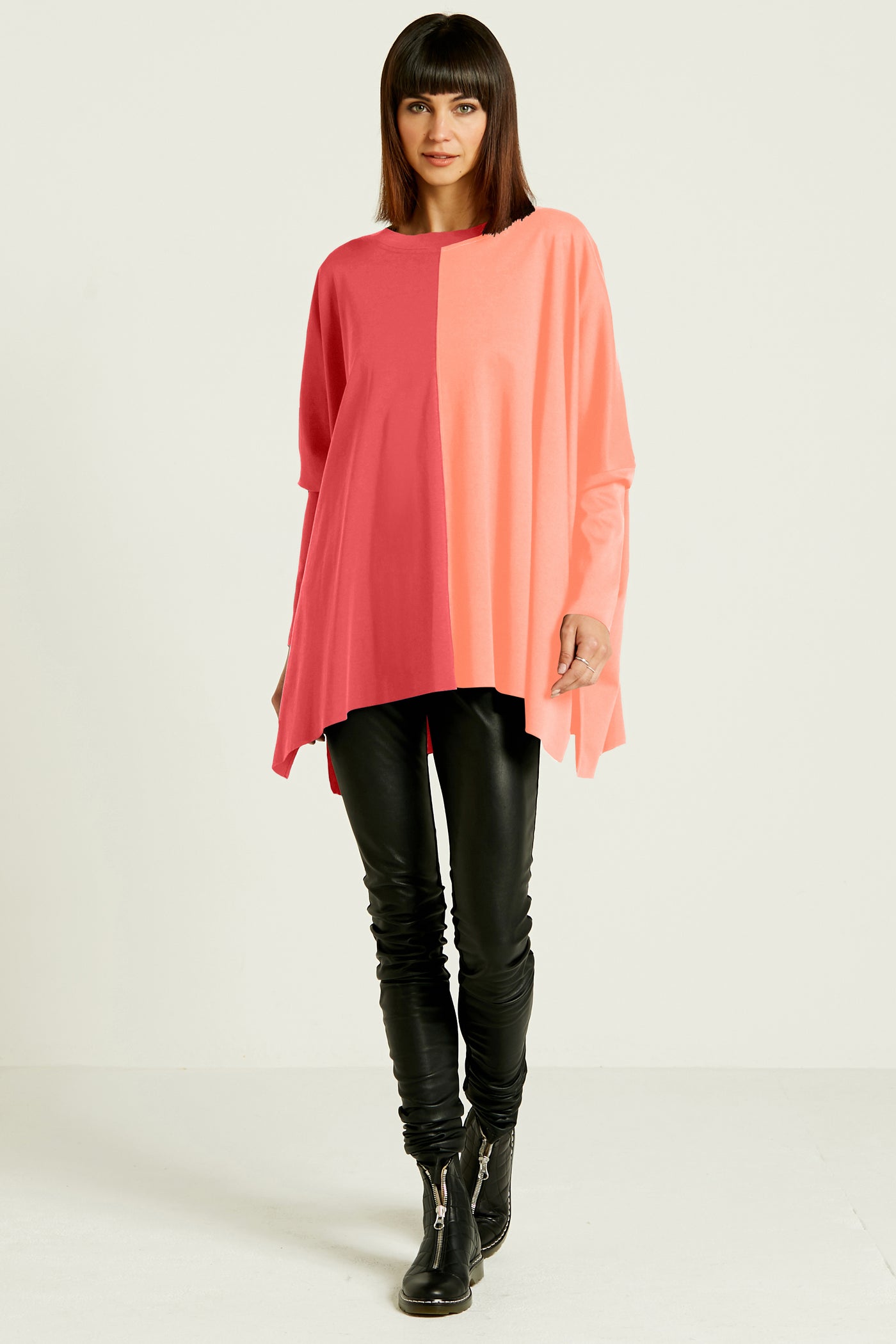 Pima Cotton Two Tone Crew Swing Tee