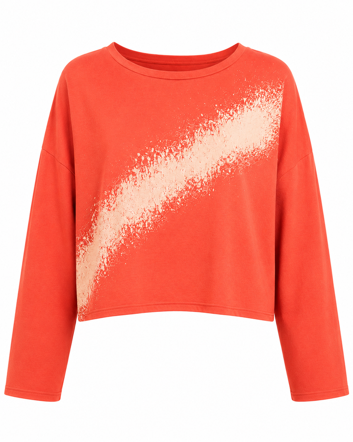 Pima Cotton Mini Bleached Luxury Boxy T-Shirt - Grenadine