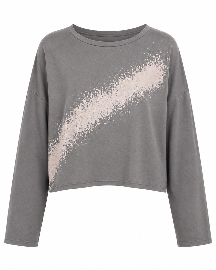 Pima Cotton Mini Bleached Luxury Boxy T-Shirt - Titanium