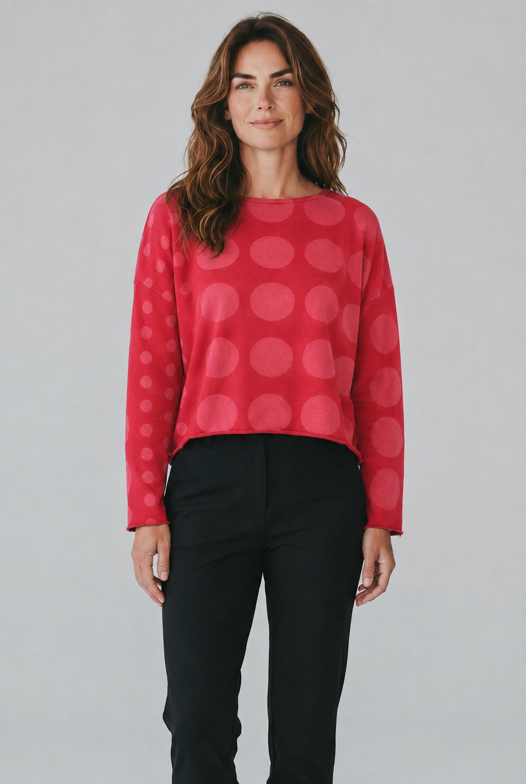 Circles Mini Luxury Boxy Tee - Chili