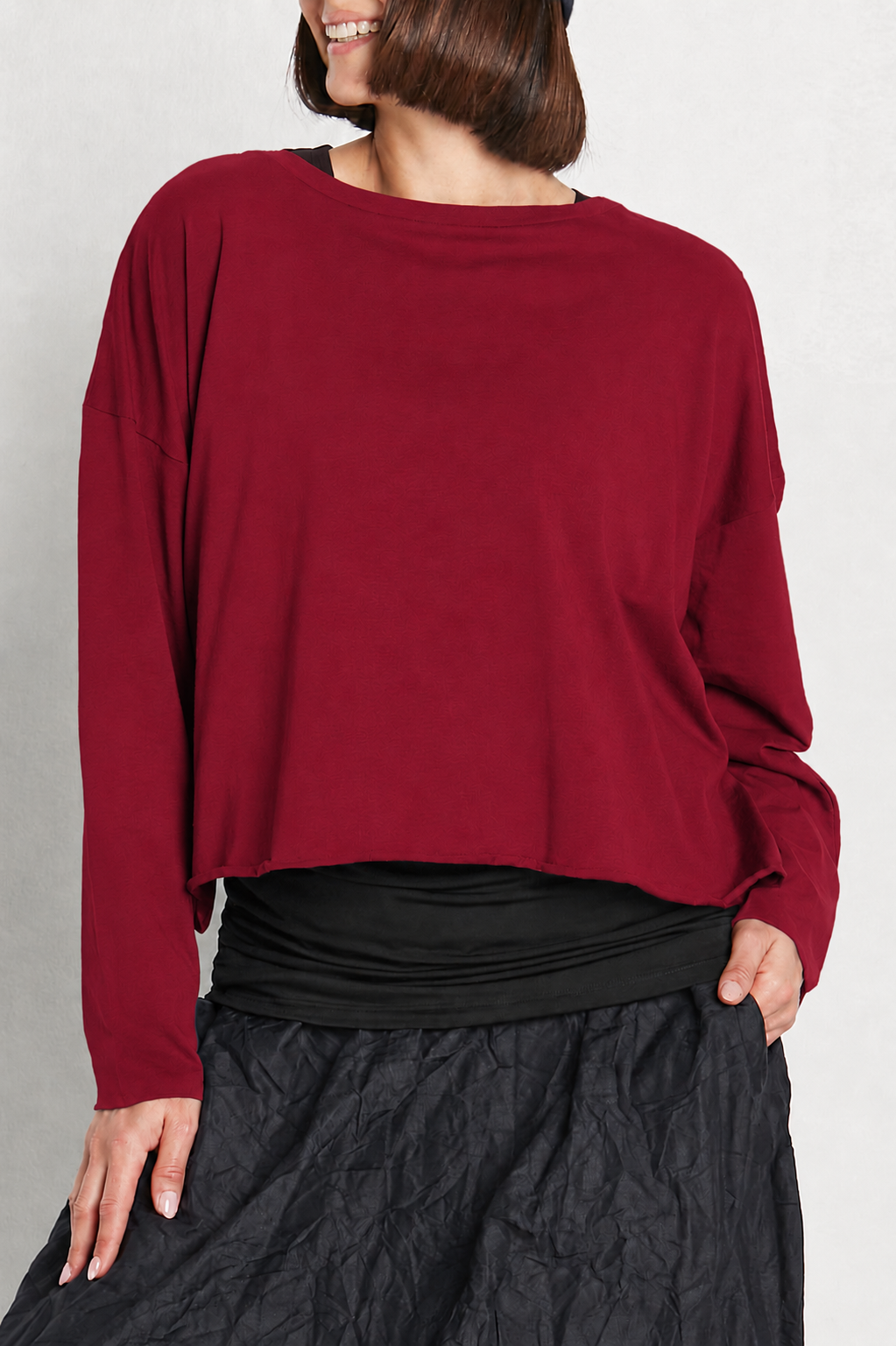 Pima Cotton Mini Luxury Boxy T-Shirt - Ruby