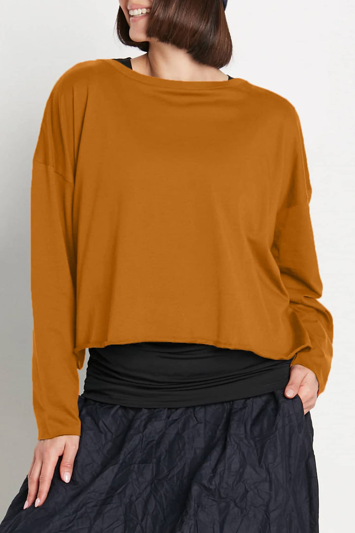 Pima Cotton Mini Luxury Boxy T-Shirt - Chestnut