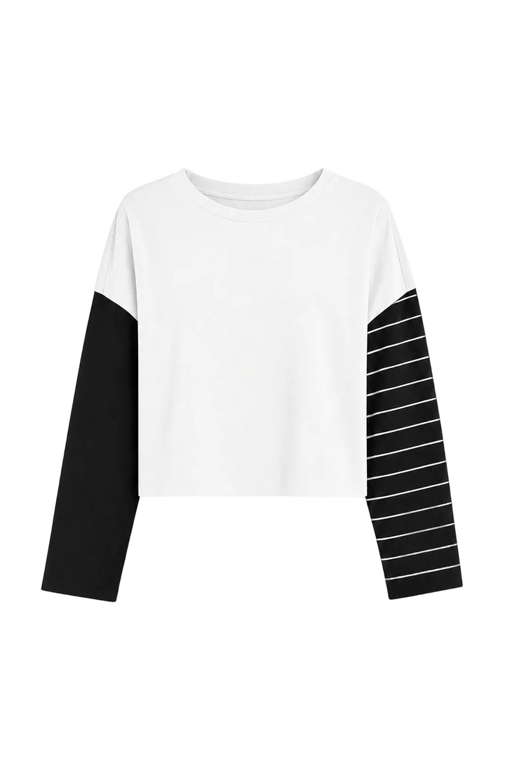 Pima Cotton Mixed Media Mini Luxury Boxy T-Shirt - White