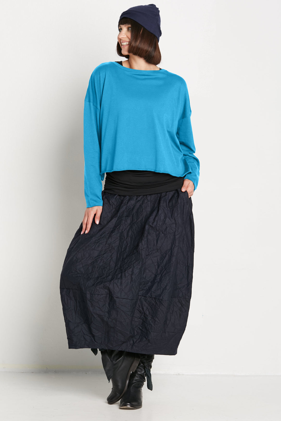 Pima Cotton Mini Luxury Boxy T-Shirt - Lake