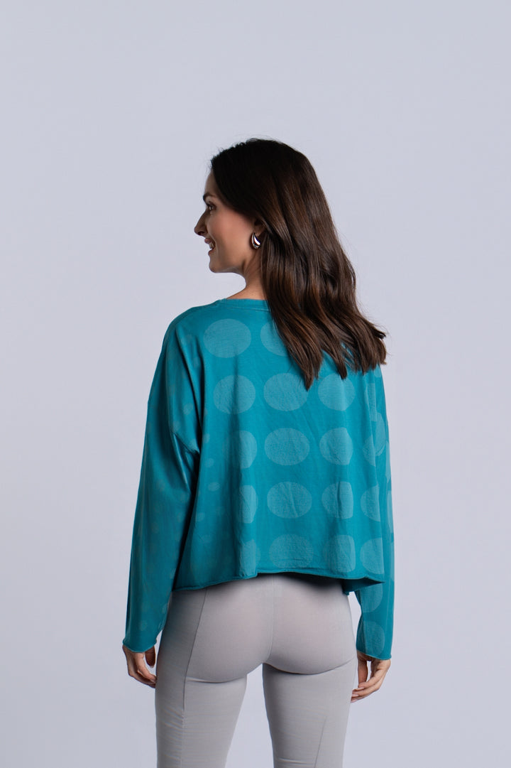 Women's Pima Cotton Circles Mini Luxury Boxy Tee in Galaxy by PLANET, alternate view 4