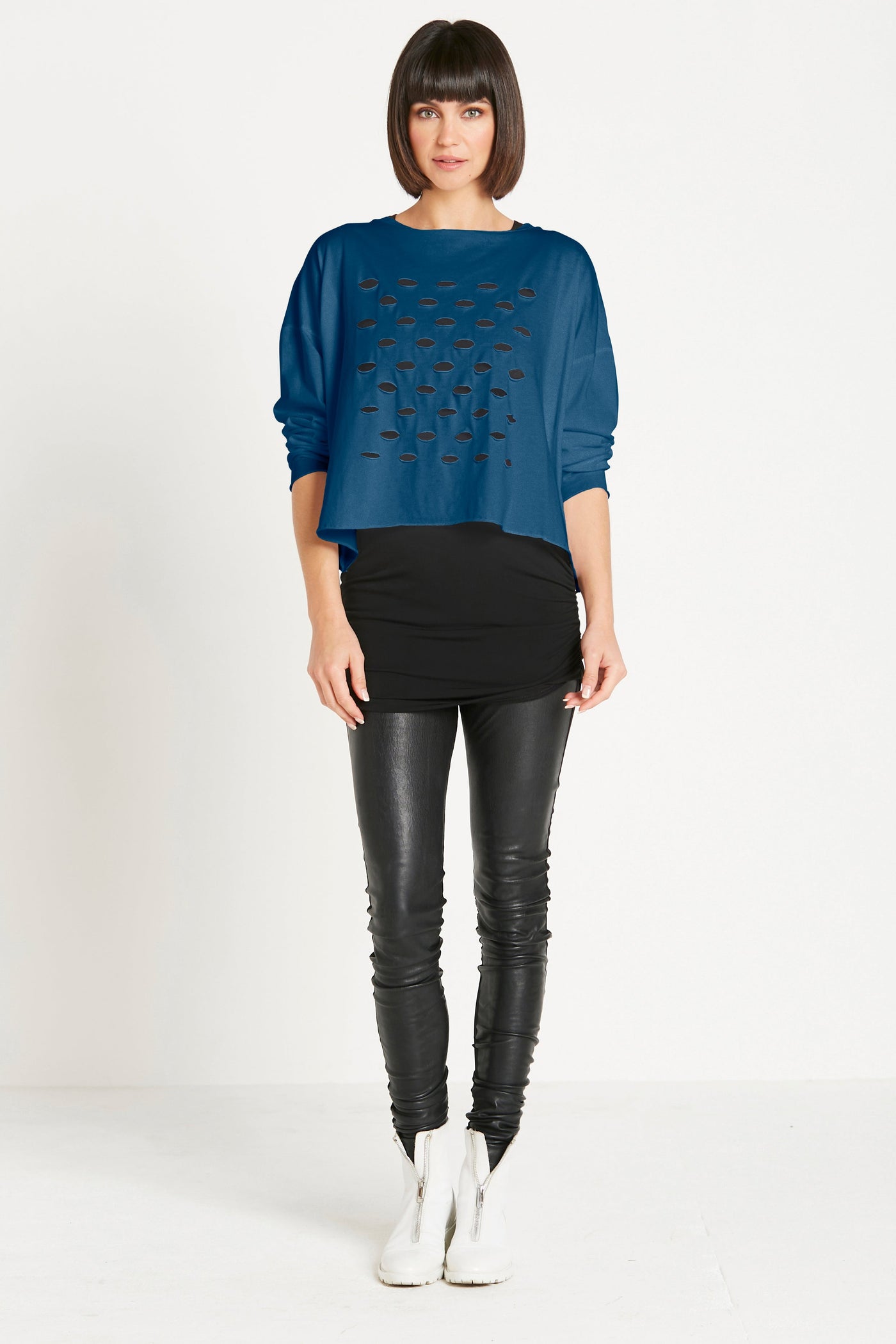 Pima Cotton Cut-up Mini Boxy Tee