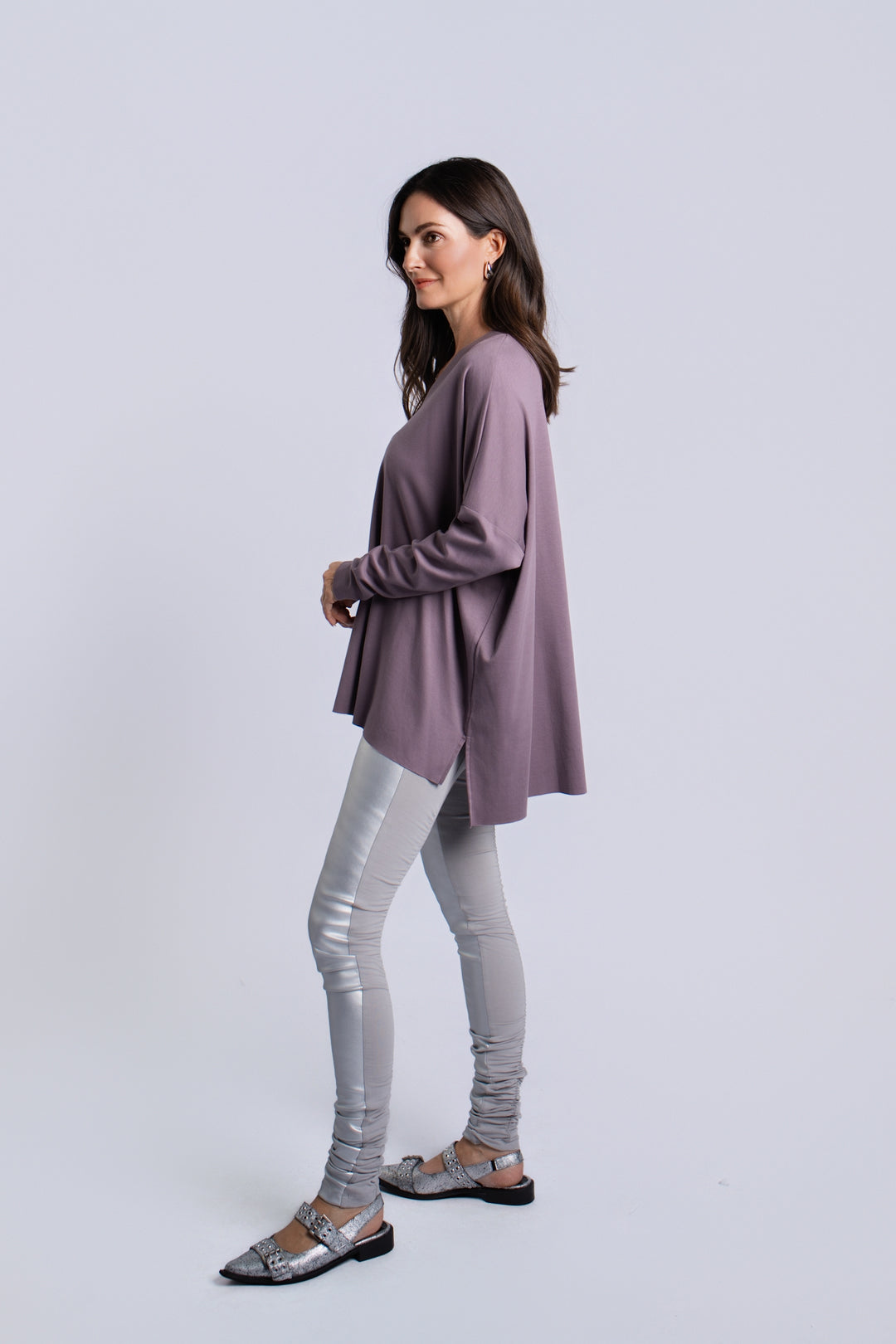 Vegan Leather Sexy Leggings - Silver