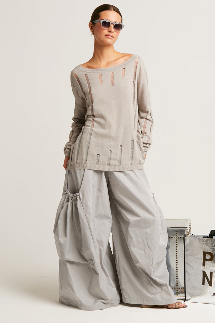 Pima Linen Runs Boatneck Sweater