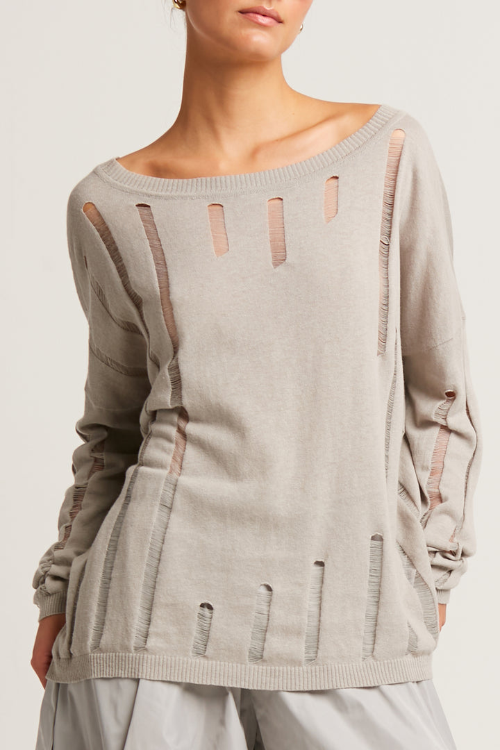 Pima Linen Runs Boatneck Sweater