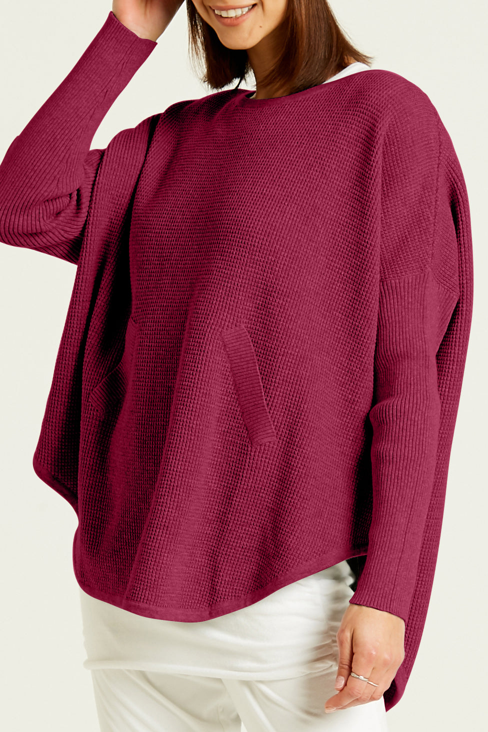 Pima Cotton Waffle Crewneck Sweater