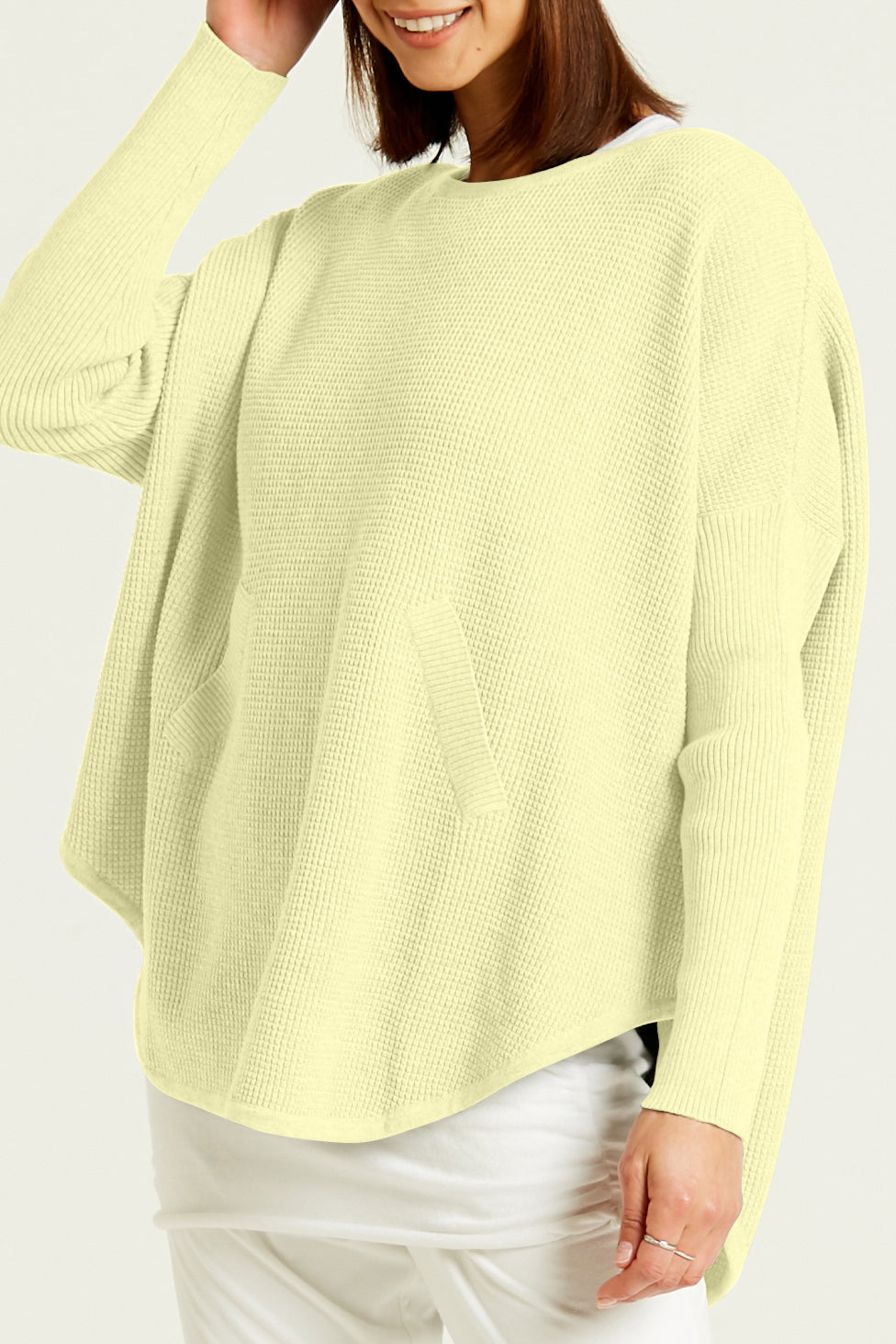 Pima Cotton Waffle Crewneck Sweater