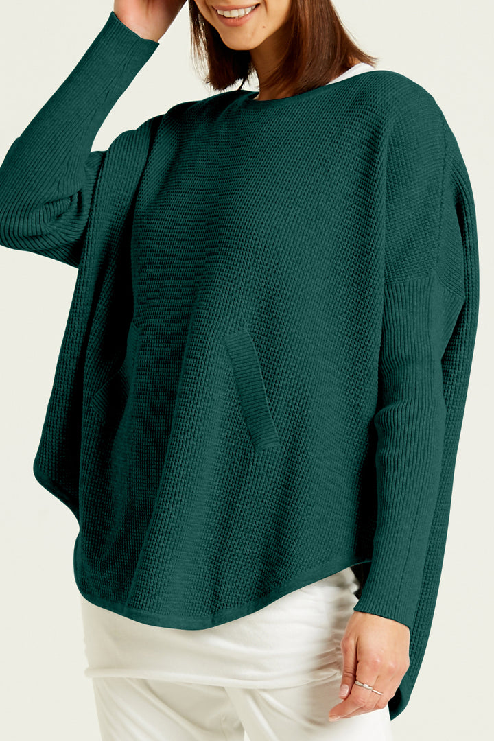 Pima Cotton Waffle Crewneck Sweater